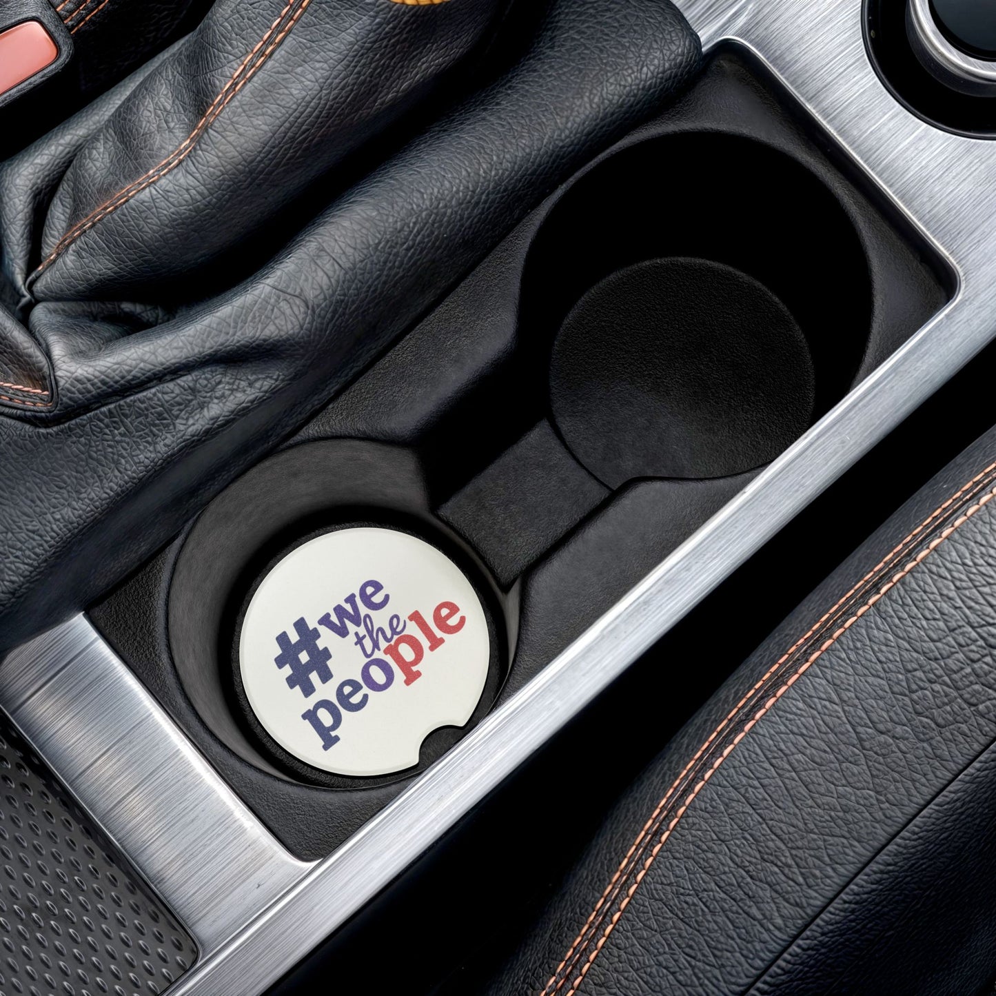 #wethepeople Soapstone Car Coaster - Stylish & Functional Vehicle Accessory