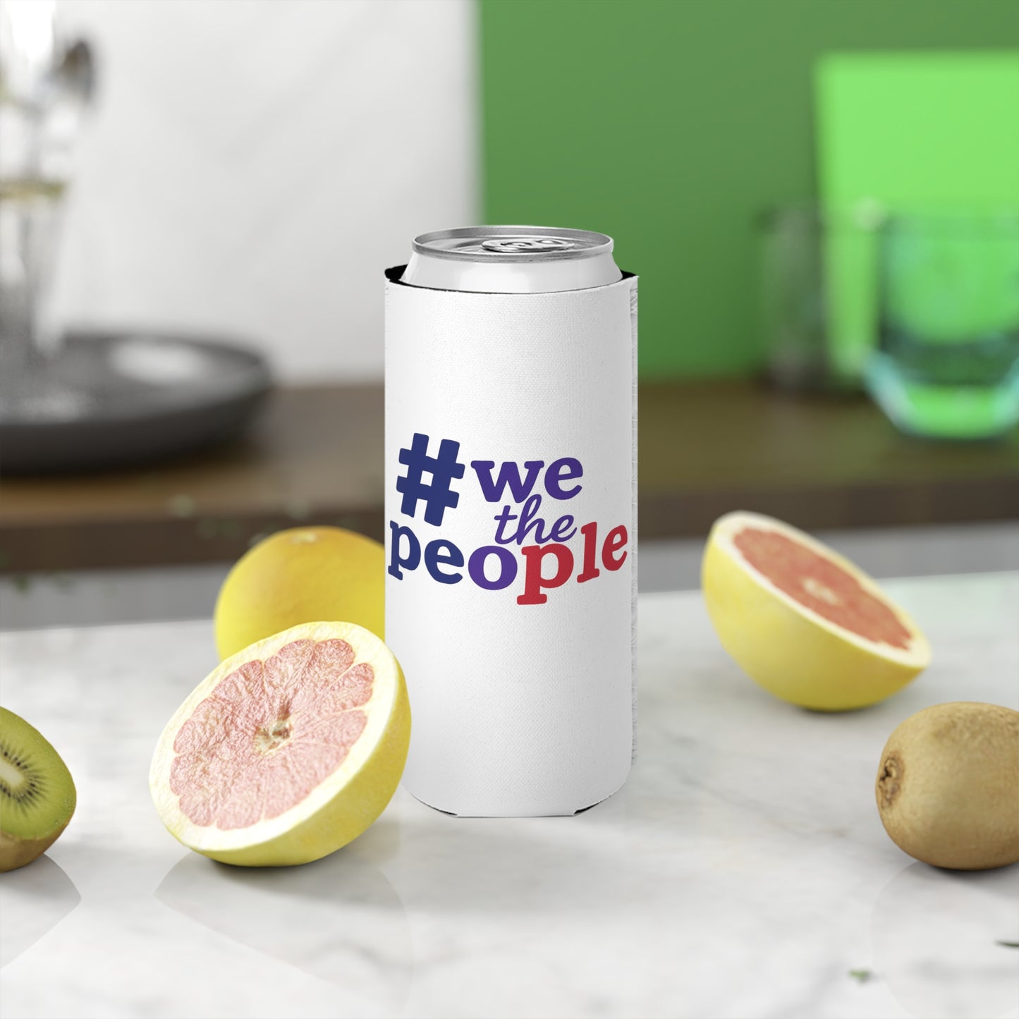 #wethepeople Slim Can Cooler - Patriotic Drink Holder for Parties and Gatherings