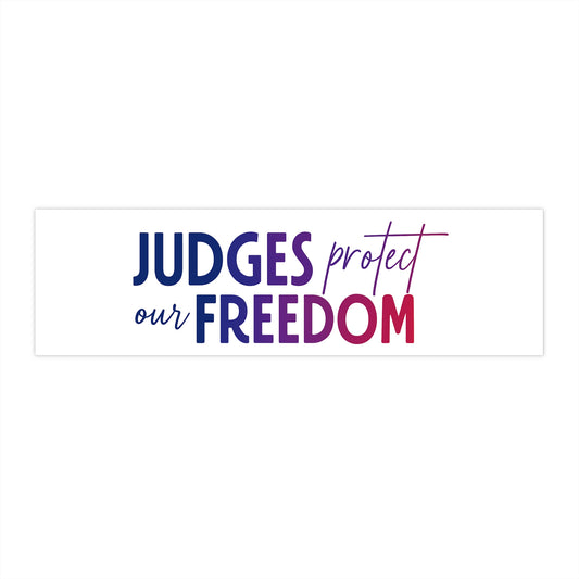 JUDGES PROTECT OUR FREEDOM Bumper Stickers - Patriotic Vinyl Decal for Cars & Peel and Stick Decor